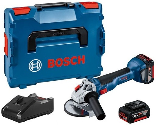 [BO06019J4007] Akumuliatorinis kampinis šlifuoklis Bosch GWS 18V-10, 2x4.0Ah, GAL 18V-40, 18V, 9.000 min.-1