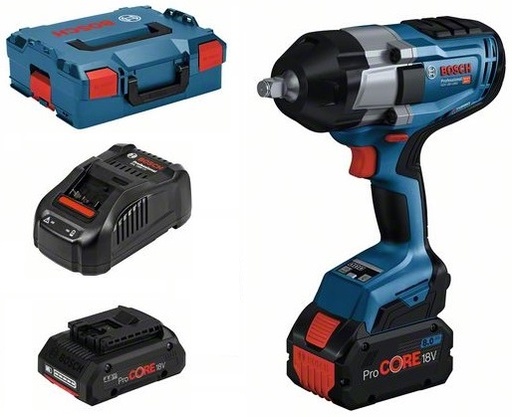 [BO06019J8303] Akumulatora triecienskrūvgrizis Bosch GDS 18V-1000, 1/2", LB 2x5.5Ah ProCORE 18V, 1880CV, BITURBO