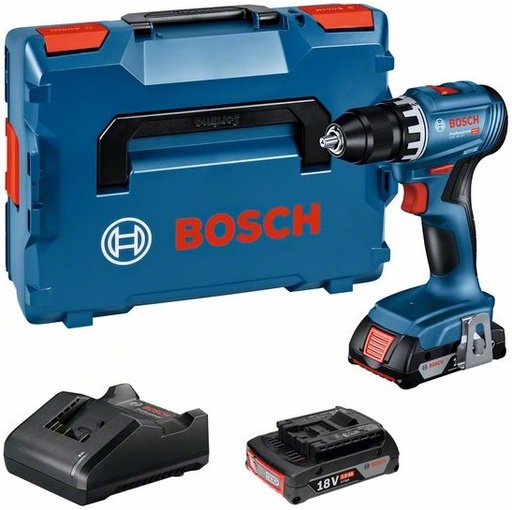 [BO06019K3203] Akumuliatorinis gręžtuvas-suktuvas Bosch GSR 18V-45, (2x2.0Ah), 0-500 / 0-1.900 min.-1