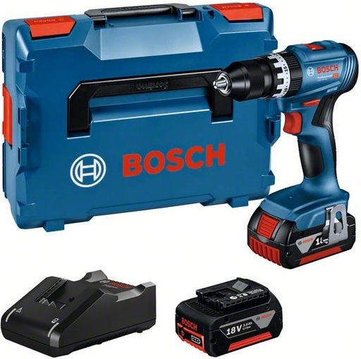 [BO06019K3305] Akumuliatorinis smūginis gręžtuvas-suktuvas Bosch GSB 18V-45, (2x3.0Ah), 0-500 / 0-1.900 min.-1