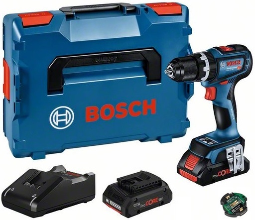 [BO06019K6105] Akumuliatorinis smūginis gręžtuvas-suktuvas Bosch GSB 18V-90 C, (2x4.0Ah ProCORE), GCY 42, 0-630 / 0-2.100 min.-1