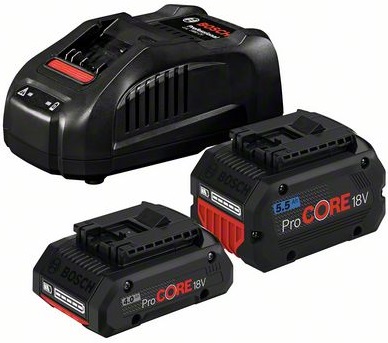 [BO1600A0214A] Batteries + charger Bosch GBA 18V / 4.0Ah ProCORE 18V + 5.5Ah ProCORE 18V + GAL 1880 CV