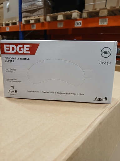EXPIRED 22.04.2024-Disposable nitrile gloves Ansell Edge 82-134, 100 pcs, 0,07mm, sky blue, size M (7,5-8)