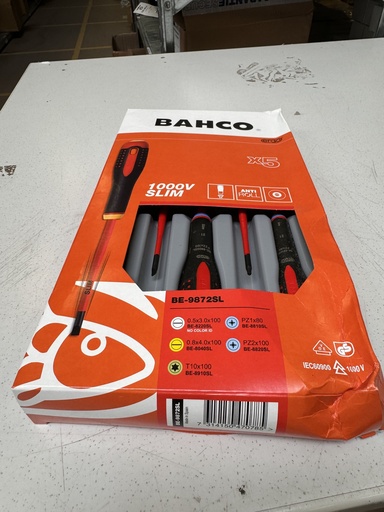 [BQ-BE-9872SL] DAMAGED PACKAGING-ERGO™ Slim VDE Insulated Slotted, Pozidriv and Torx® Screwdriver Set with 3-Component Handle