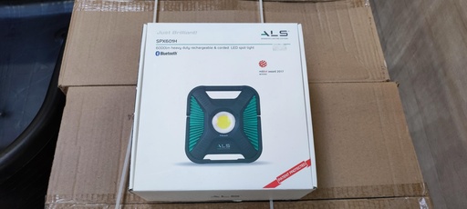 [BQ-SPX601H] DAMAGED PACKAGING-Work light 6000lm LED, rechargeable & corded, heavy duty, Bluetooth, IP67