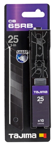 [CB65RB] Tajima nolaužami asmeņi 25mm, DORA Razar Black Blade, iepakojumā 10 asmeņi