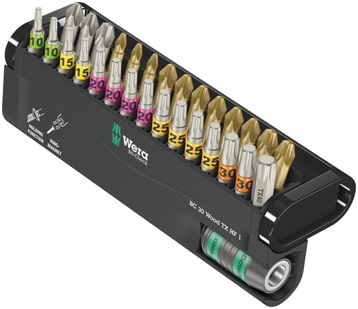 [WE05057436001] Wera Bit-Check 30 Kruvikeeraja otsakute komplekt puidule, 30 osa