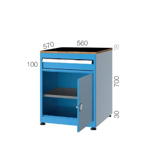[5071] CUPBOARD WITH 1 DRAWER AND 1 HEIGHT ADJUSTABLE SHELF 