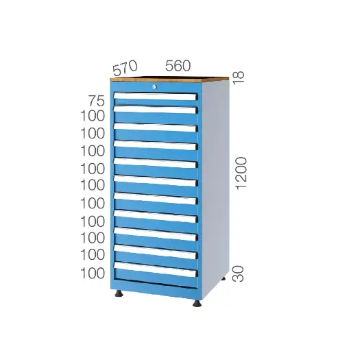[5201] DRAWER CABINET WITH 11 DRAWERS