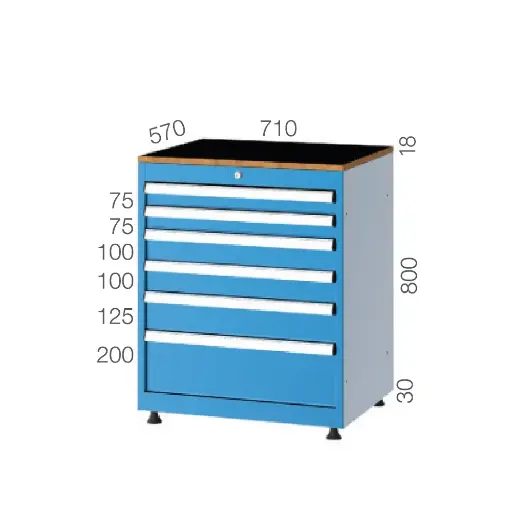 [75080] DRAWER CABINET WITH 6 DRAWERS