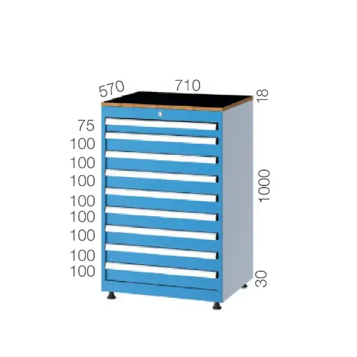 [75101] DRAWER CABINET WITH 9 DRAWERS