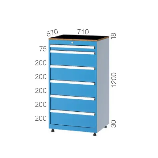 [75202] DRAWER CABINET WITH 6 DRAWERS