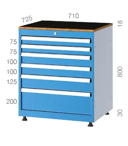 [7080] DRAWER CABINET WITH 6 DRAWERS