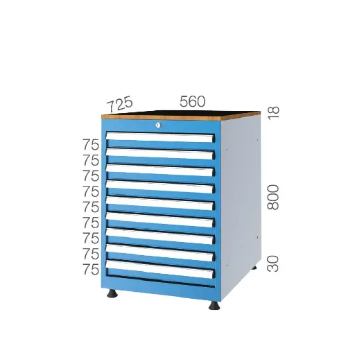 [7081] DRAWER CABINET WITH 9 DRAWERS