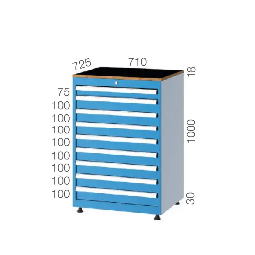 [7101] DRAWER CABINET WITH 9 DRAWERS