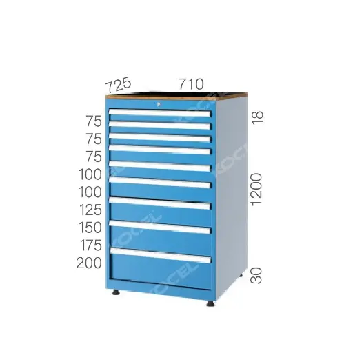 [7200] DRAWER CABINET WITH 9 DRAWERS