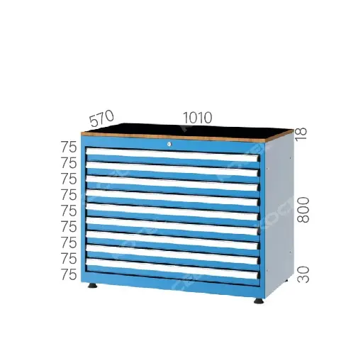 [10081] DRAWER CABINET WITH 9 DRAWERS