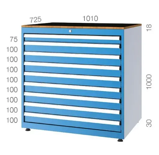 [11101] DRAWER CABINET WITH 9 DRAWERS