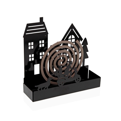 [S3418831] Support for mosquito coils Versa Black Metal 5 x 17 x 17 cm House