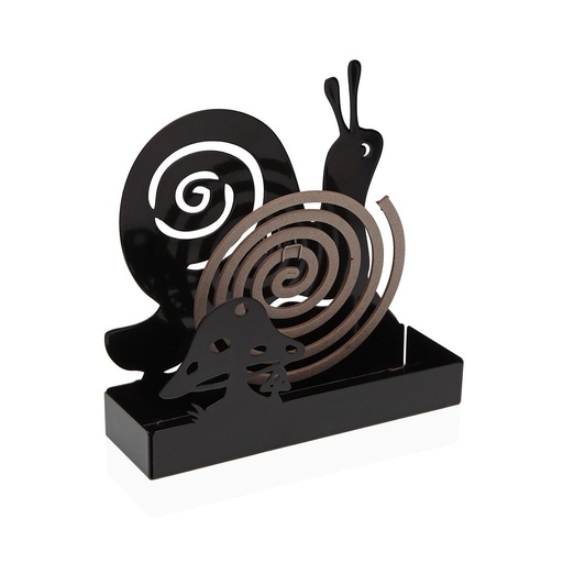 [S3418827] Support for mosquito coils Versa Black Metal 5 x 17 x 17 cm Snail