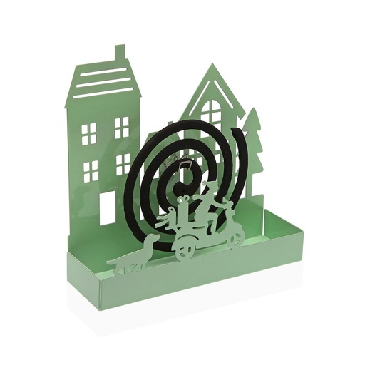 [S3418832] Support for mosquito coils Versa Green Metal 5 x 17 x 17 cm House