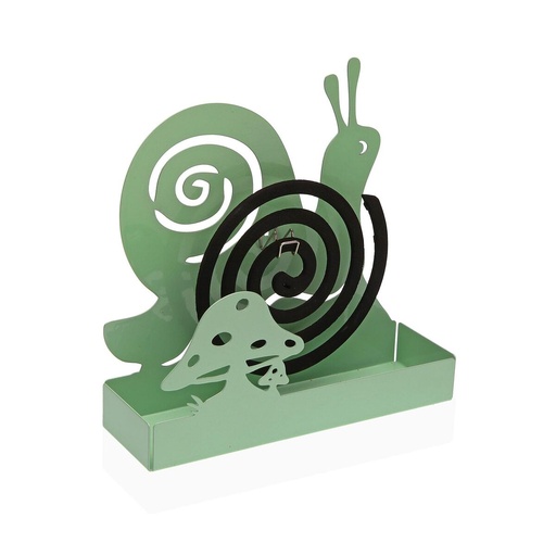 [S3418828] Support for mosquito coils Versa Green Metal 5 x 17 x 17 cm Snail