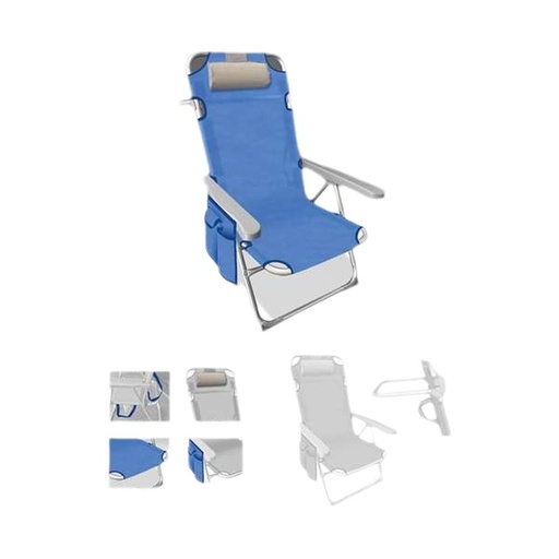 [S2450492] Beach Chair Blue Grey