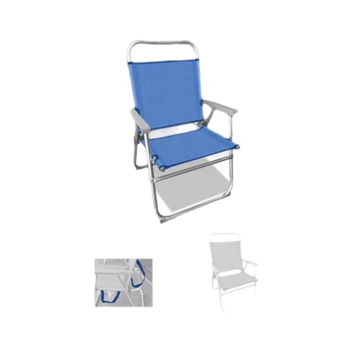 [S2450494] Beach Chair Blue Grey 87 x 56 cm 88 x 56 cm