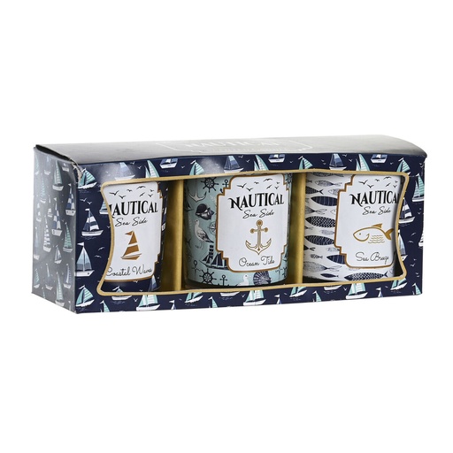 [S3042394] Candle DKD Home Decor Blue Wax Crystal 17 x 5 x 6 cm (3 Units)