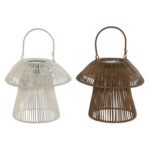 [S3060066] Solar lamp Home ESPRIT White Brown 31 x 31 x 30 cm (2 Units)