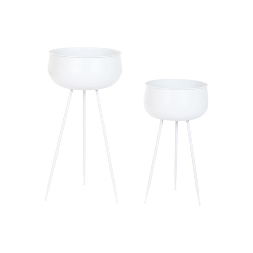 [S3061369] Planter Home ESPRIT White Metal Urban 34 x 34 x 70 cm (2 Pieces)
