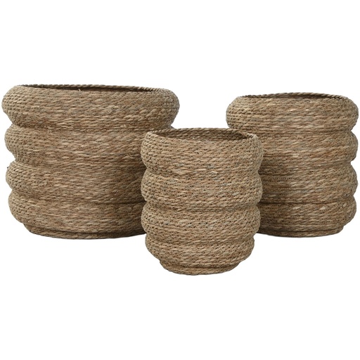 [S3060771] Planter Home ESPRIT Brown Fibre Urban 42 x 42 x 39 cm (3 Pieces)