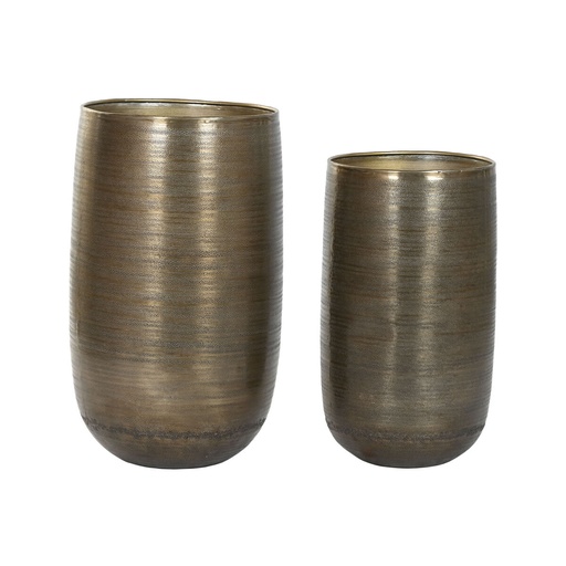 [S3060446] Planter Home ESPRIT Golden Silver Aluminium Modern 35 x 35 x 63 cm (2 Pieces)