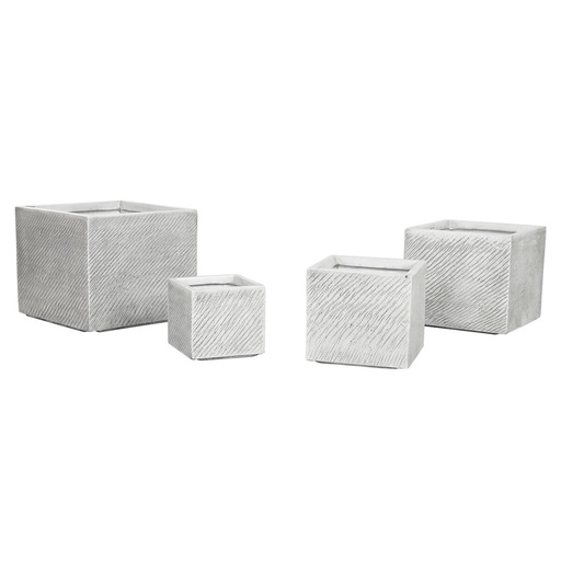 [S3060054] Planter Home ESPRIT Grey Magnesium 37 x 37 x 31,5 cm (4 Units)