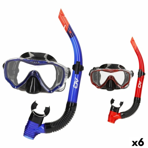 [S8905837] Snorkel Goggles and Tube AquaSport Blue Red (6 Units)