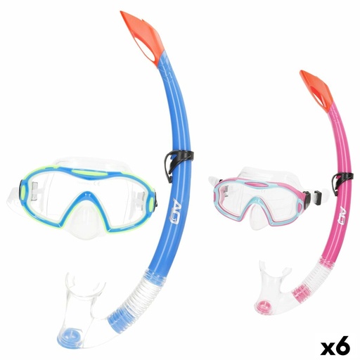 [S8906184] Snorkel Goggles and Tube AquaSport Blue Pink (6 Units)
