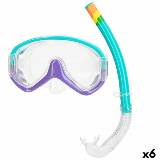 [S8906388] Snorkel Goggles and Tube AquaSport Turquoise (6 Units)
