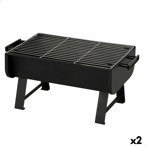 [S8906332] Barbecue Portable Aktive Steel 45 x 25 x 30 cm Black (2 Units)