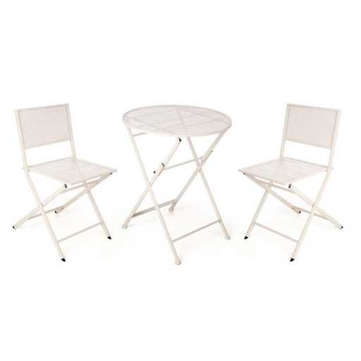 [S3632712] Table set with 2 chairs Ibergarden HS23377/78 White