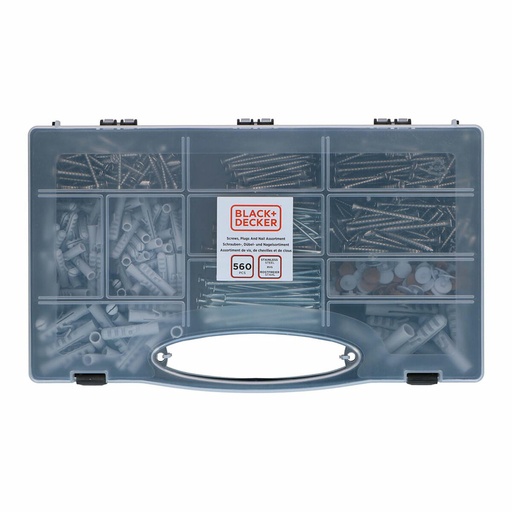 [S7923092] Set of screws, plugs and nails Black & Decker 560 Pieces