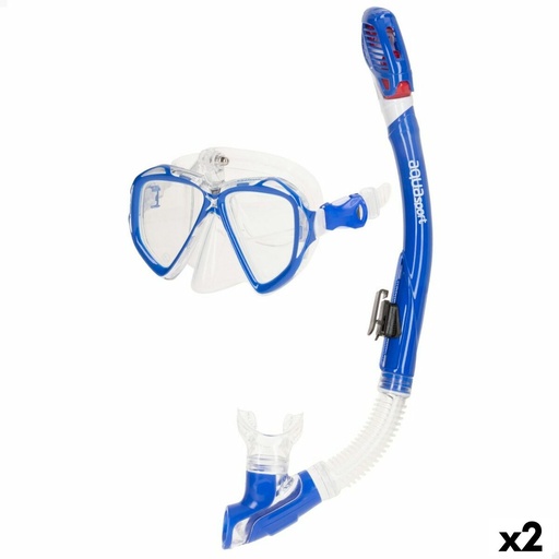 [S8905535] Snorkel Goggles and Tube AquaSport Blue Adults (2 Units)