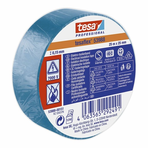 [S7925826] Insulating tape TESA Blue PVC 25 mm x 25 m