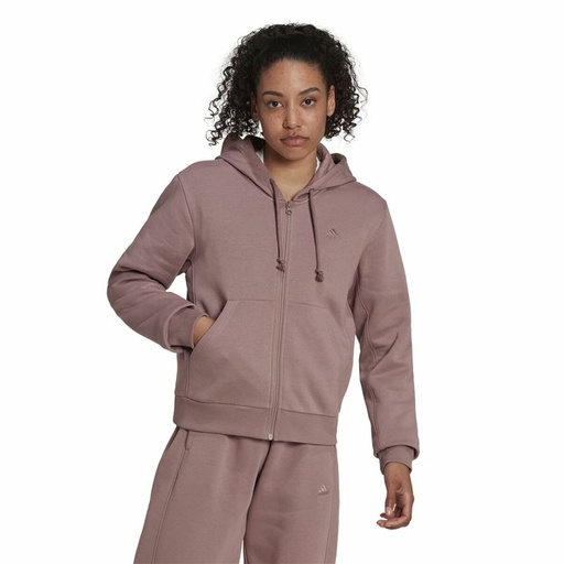 [S64114455] Women’s Zipped Hoodie Adidas ALL SZN Fleece Coffee