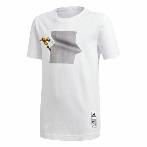 [S64114374] Child's Short Sleeve T-Shirt Adidas Iron Man Graphic White