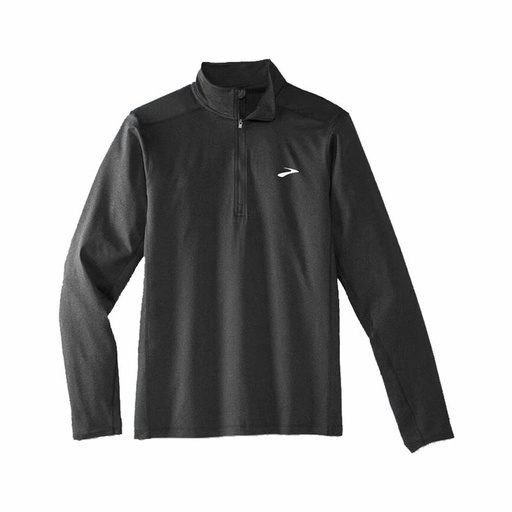 [S64114371] Men’s Long Sleeve T-Shirt Brooks Dash 1/2 Zip 2.0 Black