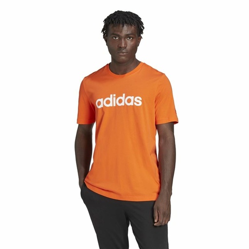 [S64114356] Men’s Short Sleeve T-Shirt Adidas  Essentials Embroidered Linear Orange