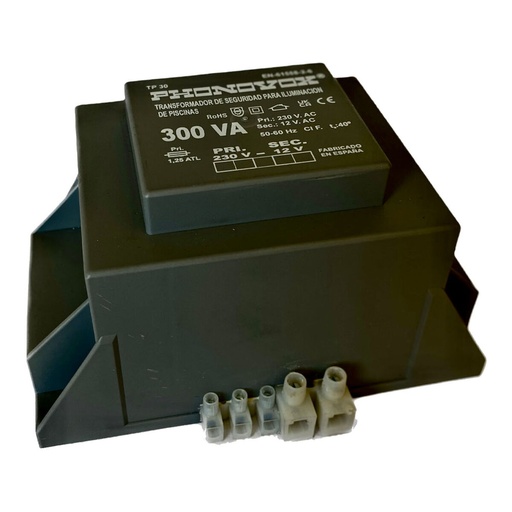 [S7921801] Safety transformer for swimming pool lighting PHONOVOX tp30300 300 VA 12 V 230 V 50-60 Hz 16,5 x 11,1 x 9,4 cm