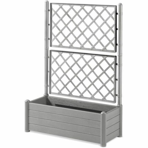 [S7170964] Planter Stefanplast Italia Grey Plastic Rectangular 100 x 43 x 142 cm