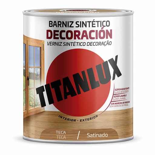 [S7921780] Synthetic varnish Titanlux m11100914 Decoration Satin finish Teak 250 ml