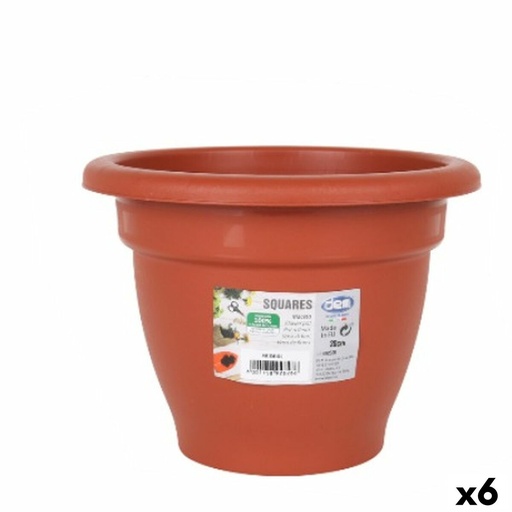 [S2228441] Plant pot Dem Squares Circular Brown 20 x 20 x 15 cm (6 Units)